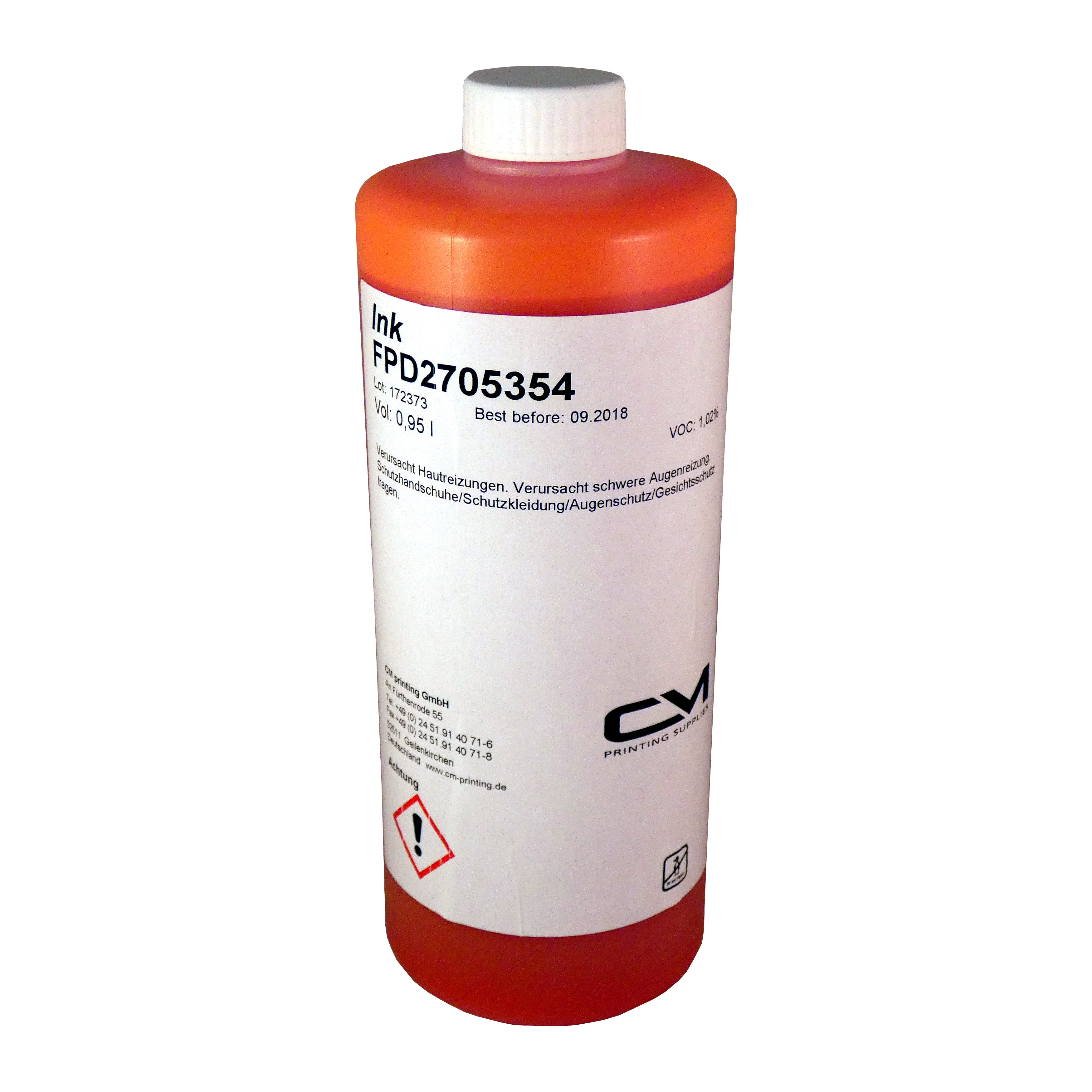PI-6030: orange fluorescent ink for VideoJet 950ml